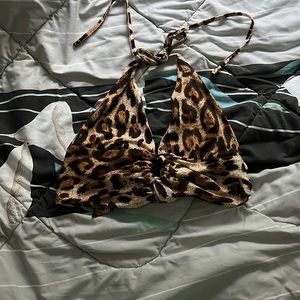 Romwe cheetah print halter top